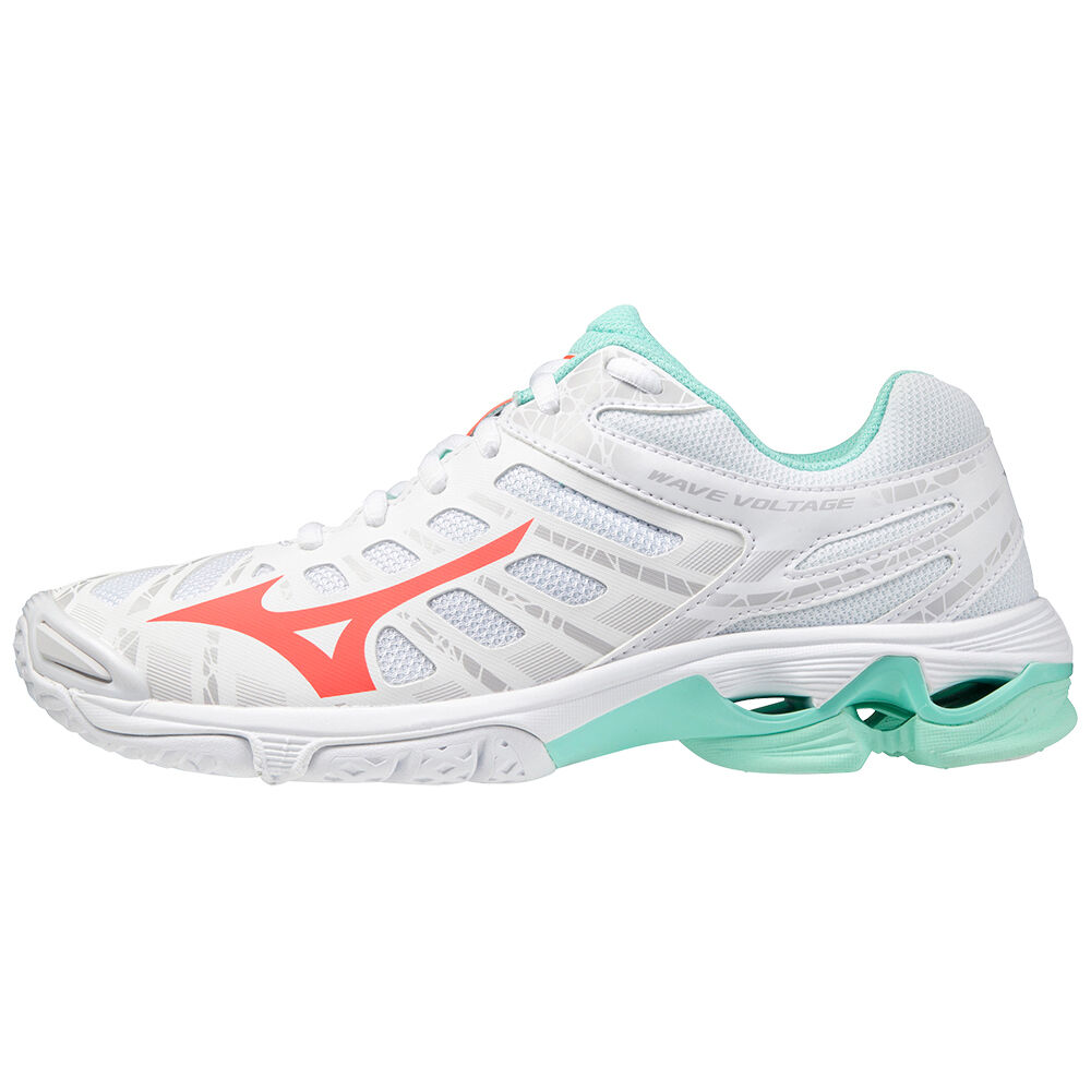 Tenis Para Voleibol Mizuno Wave Voltage Para Mujer Blancos/Coral 4197628-WK